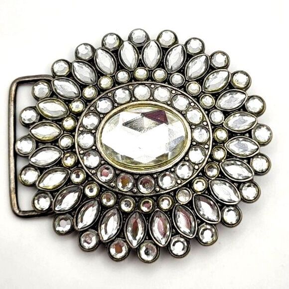 Bronzetone and Rhinestone Women's Belt Buckle - Picture 1 of 4